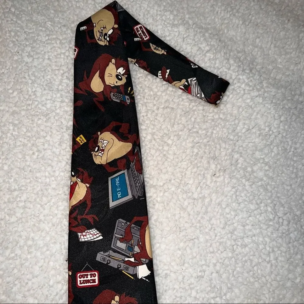 2 Vintage Looney Tunes Tasmanian Devil Ties Taz